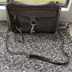 Rebecca minkoff gray mini mac bag with duster bag